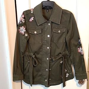 WHBM Embroidered Belted Jacket